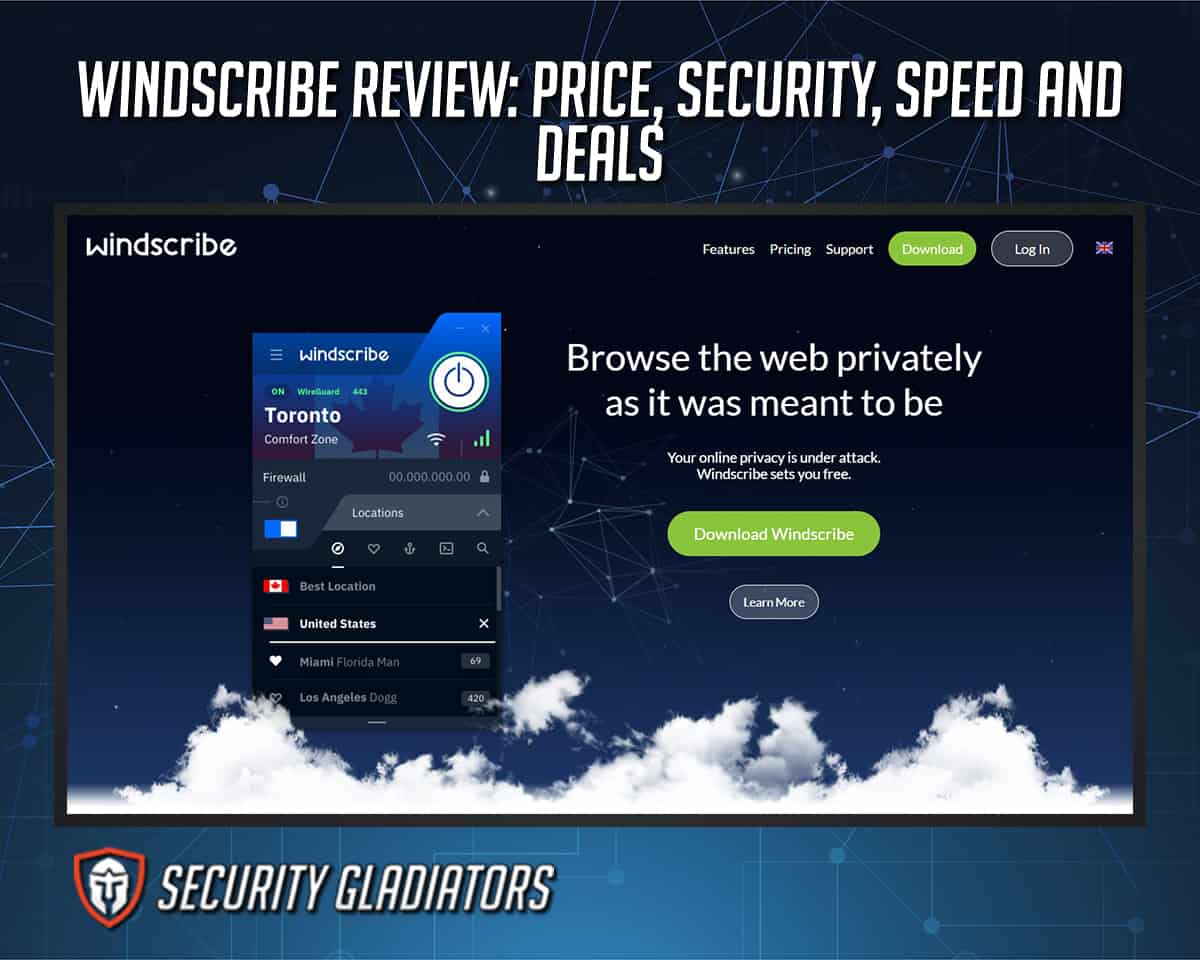 An image featuring Security Gladiators on Windscribe Review
