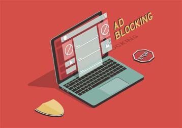 An image featuring ad blocking on laptop concept