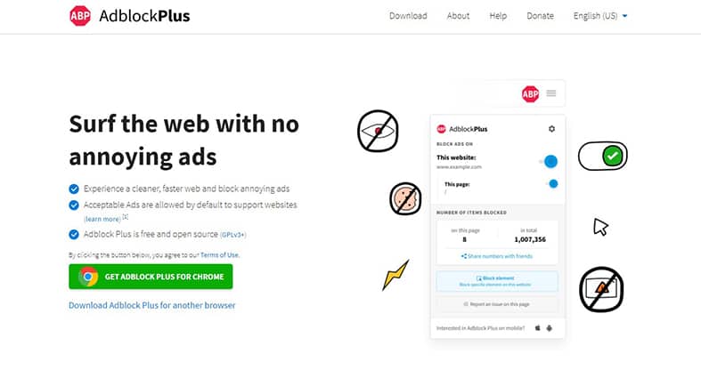 An image featuring Adblock Plus website screenshot