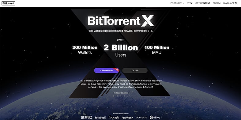 An image featuring BitTorrent website