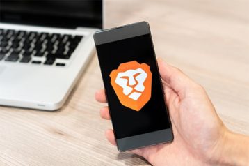 An image featuring Brave browser on phone