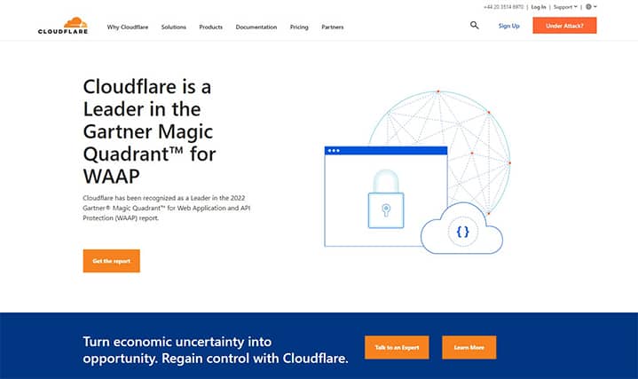 An image featuring Cloudflare website homepage screenshot