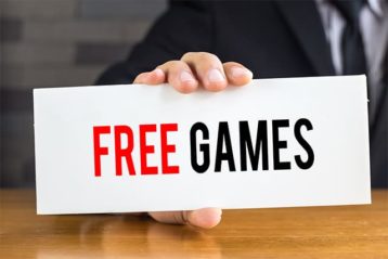 An image featuring free games sign concept