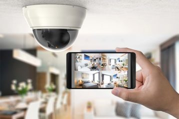 An image featuring home security camera concept