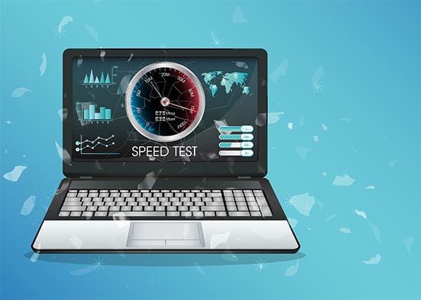 An image featuring internet speed testing on laptop concept