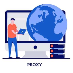 An image featuring a person using multiple proxy servers concept