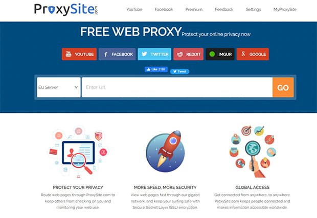 An image featuring ProxySite website