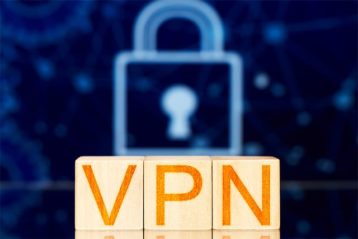 An image featuring VPN protection lock and text concept