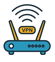 An image featuring a VPN router representing a router that has secure VPN connection concept