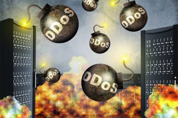 An image featuring volume based DDoS attack concept
