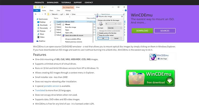 An image featuring WinCDEmu screenshot