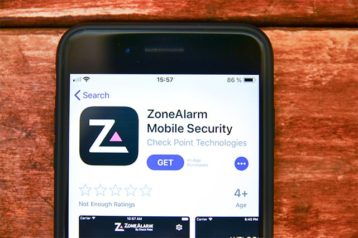 An image featuring the ZoneAlarm Mobile Security app