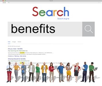 an image with browser opened and searching for benefits 