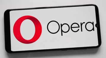 an image with opera browser opened on smartphone 