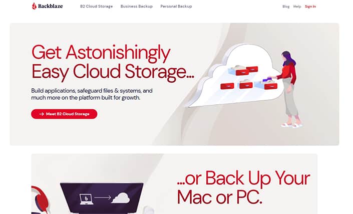 An image featuring Backblaze website screenshot