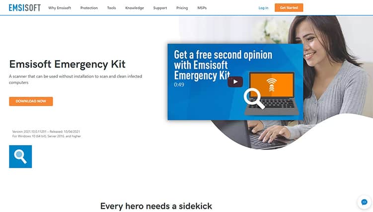 An image featuring Emsisoft Emergency Kit EEK website