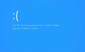 An image featuring malfunctioning operating system blue screen of death concept