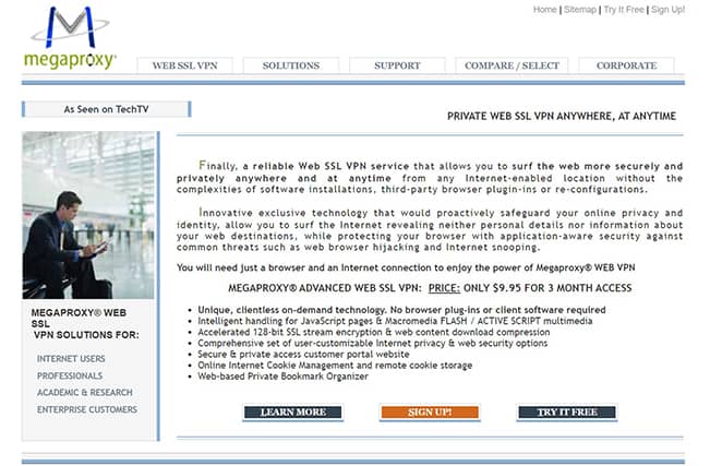 An image featuring Megaproxy website