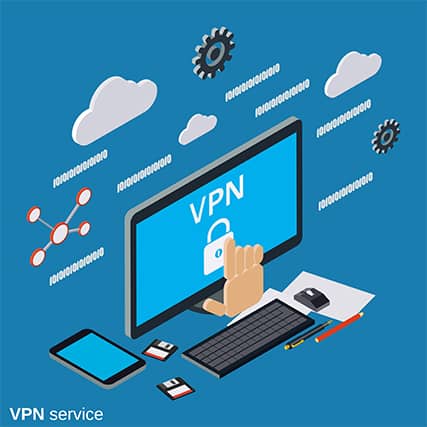 An image featuring VPN connection on PC concept