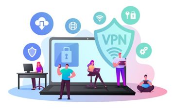 An image featuring multiple people using a VPN service concept