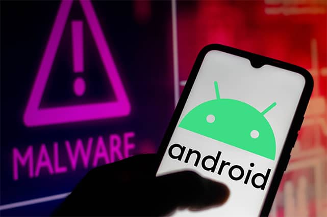 An image featuring android malware concept