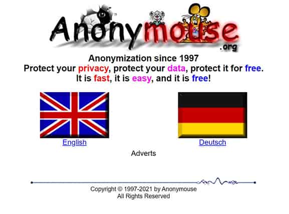 An image featuring Anonymouse website