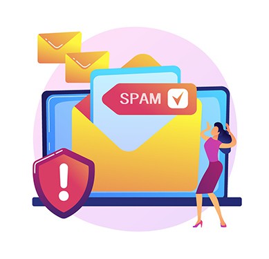 An image featuring blocking spam emails concept