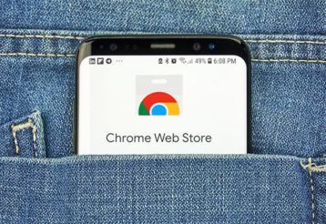 An image featuring chrome web store opened on phone