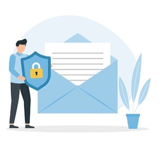 An image featuring email security and protection concept