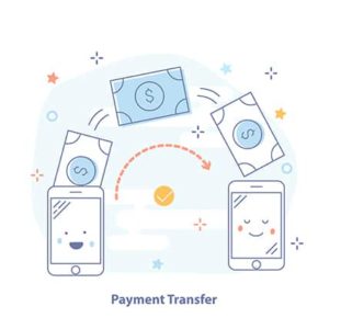 An image featuring money transfer and payment application concept