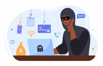 An image featuring an online hacker that has phished multiple credit cards and data information concept