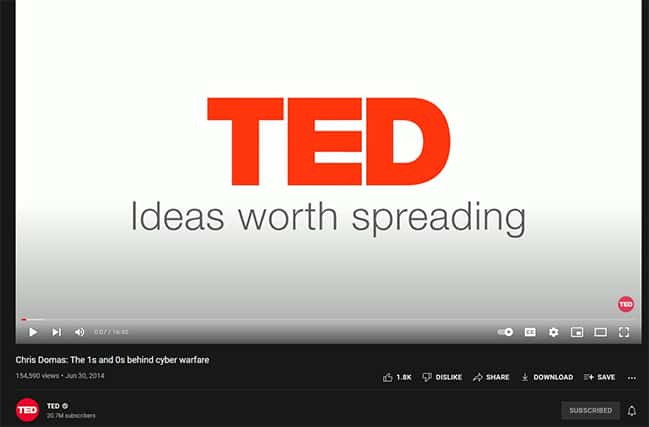 An image featuring The 1s and 0s Behind Cyber Warfare TEDTalk Youtube screenshot