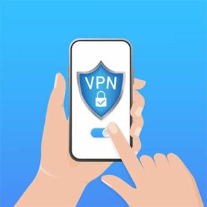 An image featuring using a VPN app concept