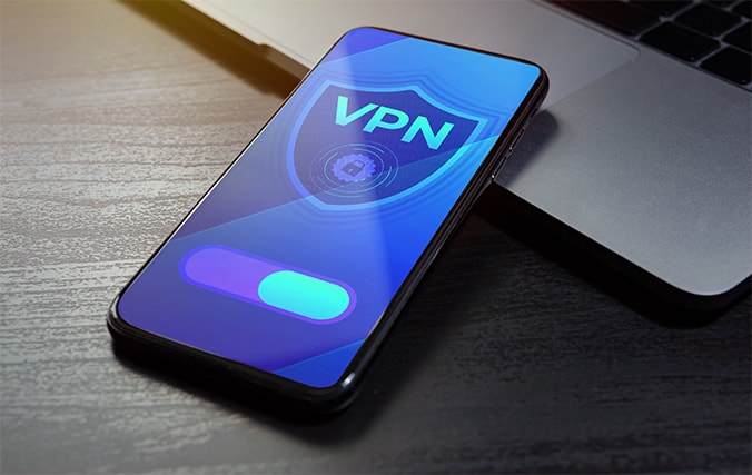 Una imagen con una aplicación VPN abierta en el concepto de teléfono móvil