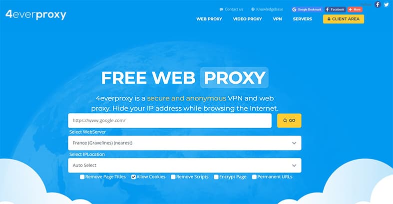 An image featuring 4everproxy website