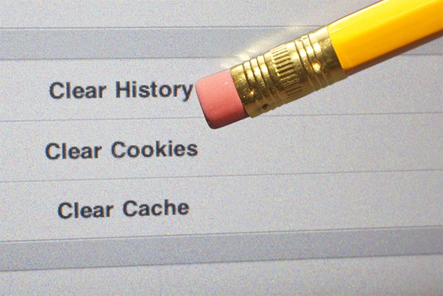 An image featuring clearing browser cookies with an eraser concept