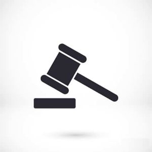 An image featuring a drawn court gavel representing legality concept