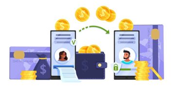 An image featuring money transfer and payment application concept