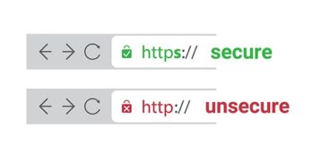 An image featuring secure vs unsecure site concept
