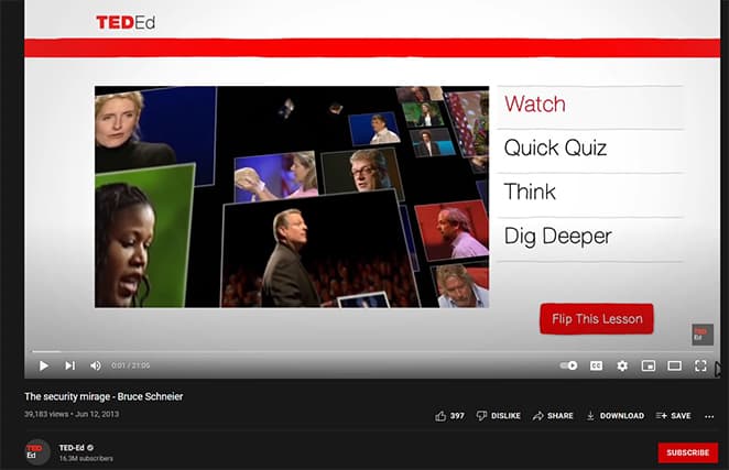 An image featuring The Security Mirage TEDTalk Youtube screenshot