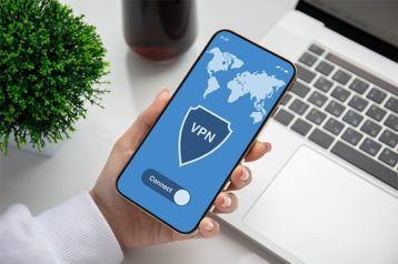 An image featuring using a VPN app concept