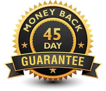 An image featuring 45 days money back guarantee badge