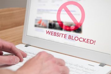 An image featuring a website that is blocked concept