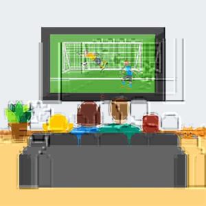 An image featuring football sports on TV concept