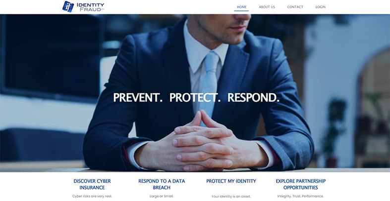An image featuring Identity Fraud website homepage