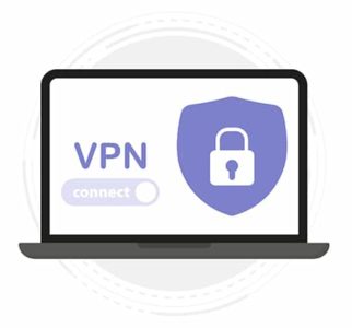 An image featuring VPN service on laptop concept