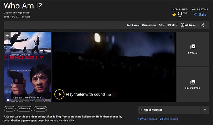 An image featuring Who Am I IMDb screenshot