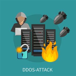 An image featuring DDoS attack concept