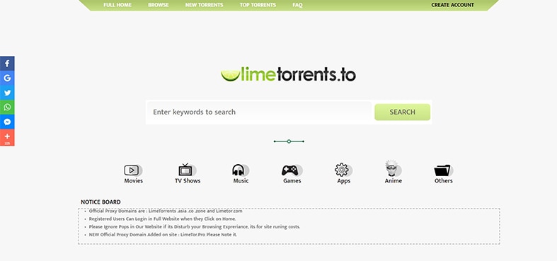 An image featuring LimeTorrents website
