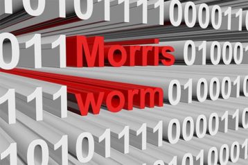 An image featuring a text that says Morris worm concept